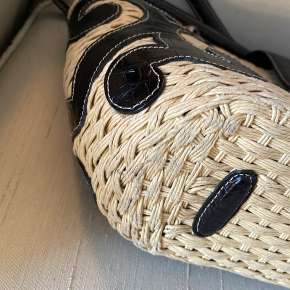 Brighton Straw With Leather Trim Shoulder/Tote Bag - Picture 4 of 13